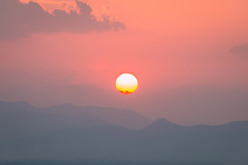 Sunset on mountain background, Thailand