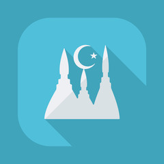 Flat modern design shadow vector icons Ramadan Kareem Mubarak