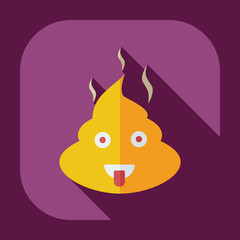 Flat modern design with shadow icons turd, faeces