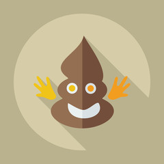 Flat modern design with shadow icons turd, faeces