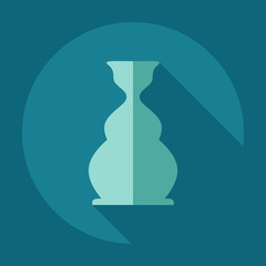 Flat modern design with shadow icons parts hookah