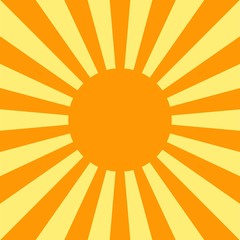 Rising sun background. Sun rays on yellow background. Vector. Il