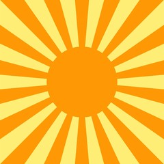 Rising sun background. Sun rays on yellow background. Vector. Il