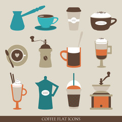 flat coffee icons