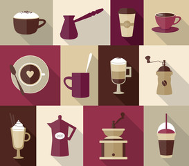 flat coffee icons
