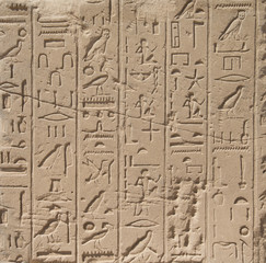 Fototapeta na wymiar old egypt hieroglyphs carved on the stone