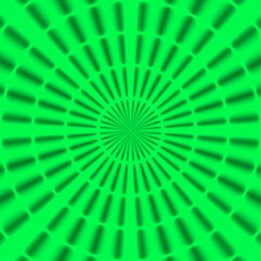 Regular black and neon green radial rays pattern made seamless