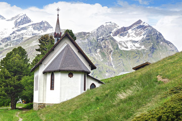 Fototapeta na wymiar Riffelalp Kapelle, Switzerland.