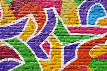 mur coloré de graffitis