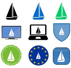 Voilier en 9 illustrations