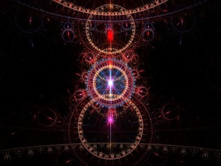Shiny colorful fractal space, digital artwork for creative graphic design