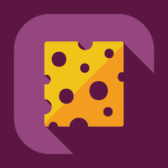 Flat modern design with shadow icons cheese