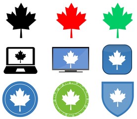 Feuille d'érable en 9 illustrations