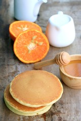 tasty sweet pancake with honey
