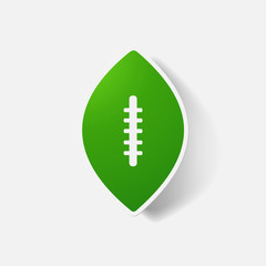 Paper clipped sticker: rugby ball