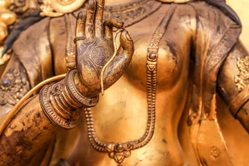 Fotobehang Nepal Bronzen standbeeld close-up, Nepal