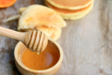 tasty sweet pancake with honey