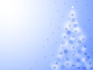 Christmas tree with balls and stars postcard