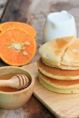 tasty sweet pancake with honey