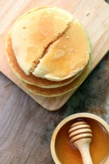 tasty sweet pancake with honey