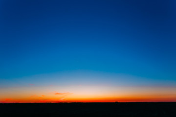 Yellow Blue Sunrise Sky With Sunlight