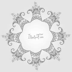 Indian paisley template, grey frame