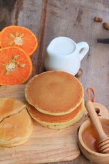 tasty sweet pancake with honey
