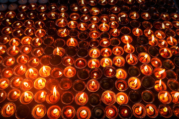 Nepalese candles at temple