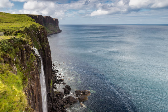 Kilt Rock Waterfall In The Isle Of Skye, Scotland