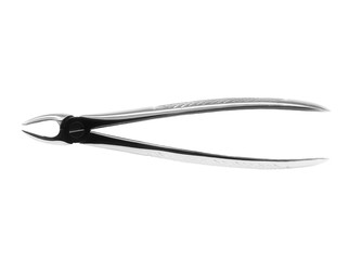 Dental pliers used for tooth extraction isolated on white background, with clipping path