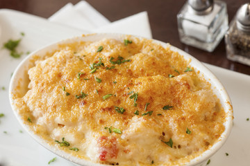 lobster mac and cheese topped with truffle oil