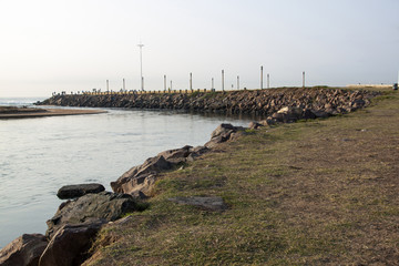 View of Umgeni River Mouth with Rocky Pier on Right