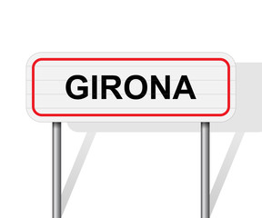 Welcome to Girona Spain road sign vector