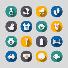 Paper clipped sticker: Baby set