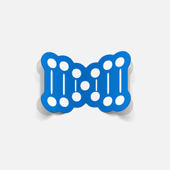 paper sticker: molecule and DNA set for biology or chemistry