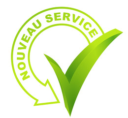 nouveau service sur symbole validé vert