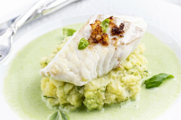 Cod filet in Basil Champagne Foam