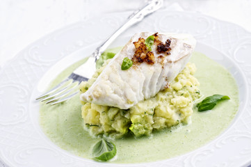 Cod filet in Basil Champagne Foam