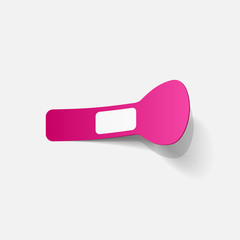 Realistic paper sticker: brush for makeup