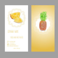 Business card with fruit.