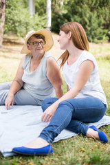 Grandmother with her granddaughter