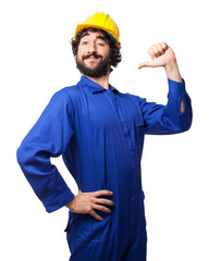 proud worker man happy pose