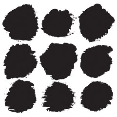 Set of ink vector circle stains