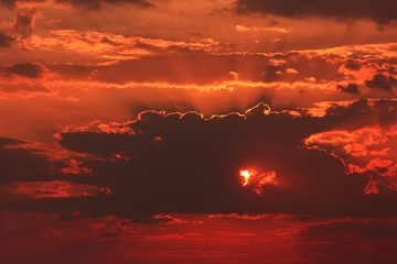 Sunset over the Mediterranean Sea. Alanya. Turkey.