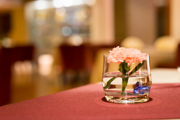 decorate vase restaurant on table