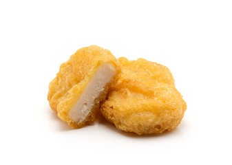 Chicken nuggets isolated on white background