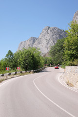 Landscape with the image of a mountain road