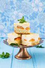 Cake cheesecake with apricots, summer dessert