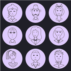 Set of family icons