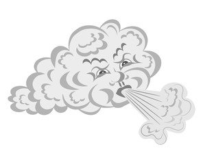 Wind blows from the cloud